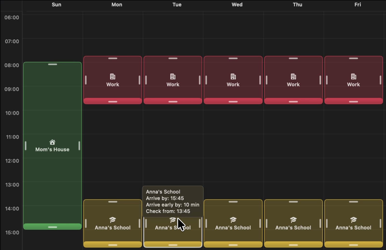 Schedule commute windows